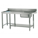 Opvaskebord med venstre vask og beholder B:1800 mm